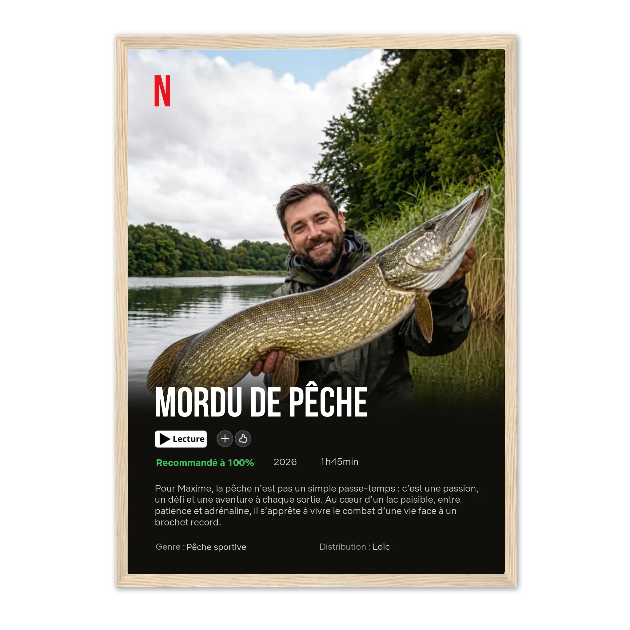 Mordu de pêche - Affiche personnalisée