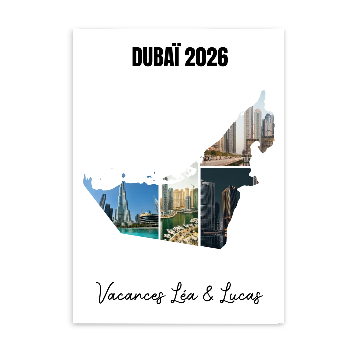 Vacances Dubaï - Affiche personnalisée