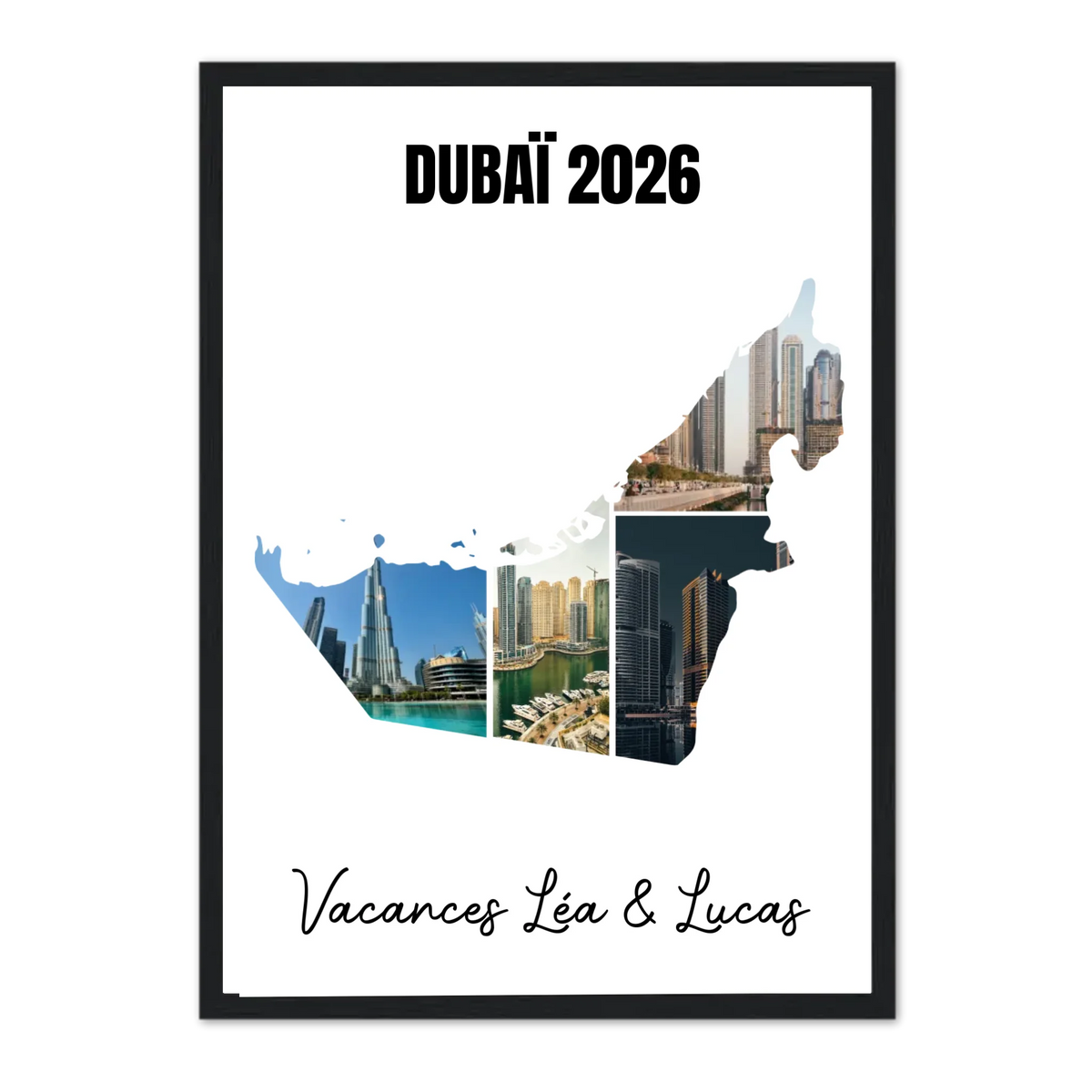 Vacances Dubaï - Affiche personnalisée