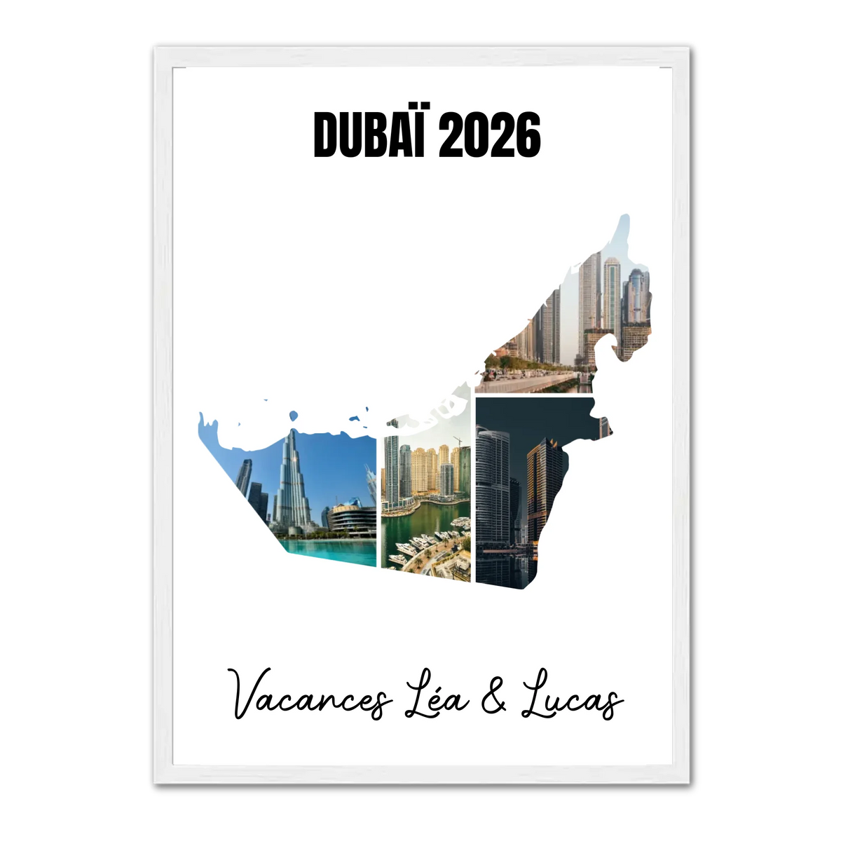 Vacances Dubaï - Affiche personnalisée