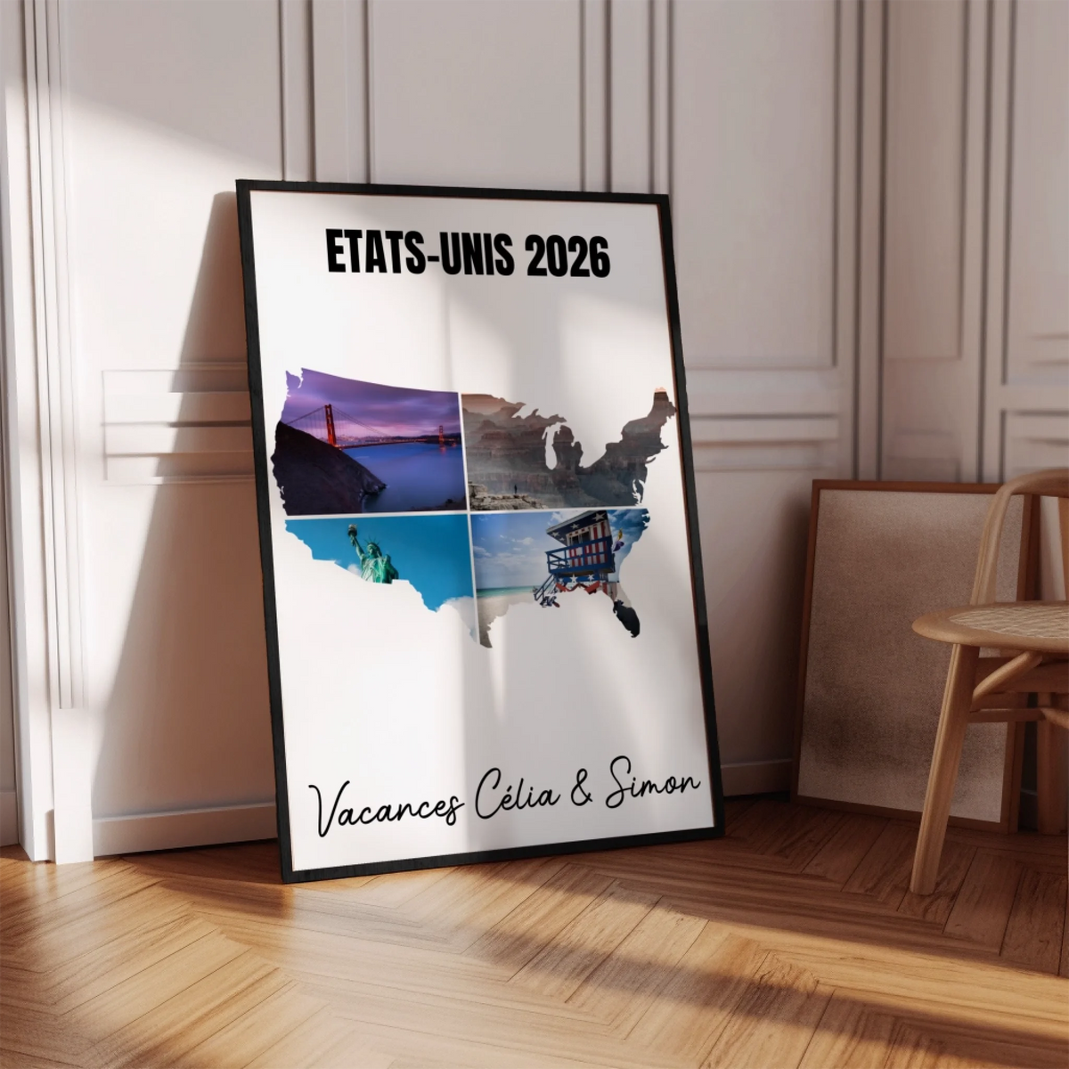 Vacances Etats-Unis- Affiche personnalisée
