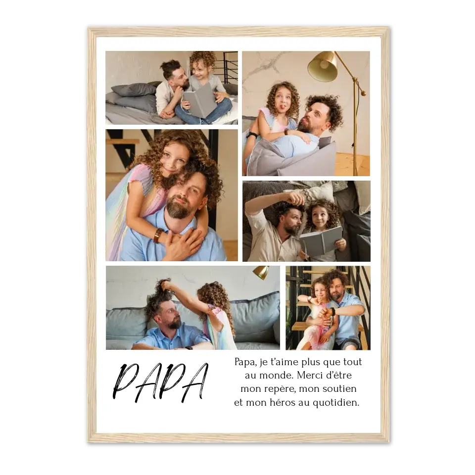 Affiche 6 photos papa - Affiche personnalisée  AFFICHE-PHOTO-PAPA-Naturel-50x70-cm Product vendor