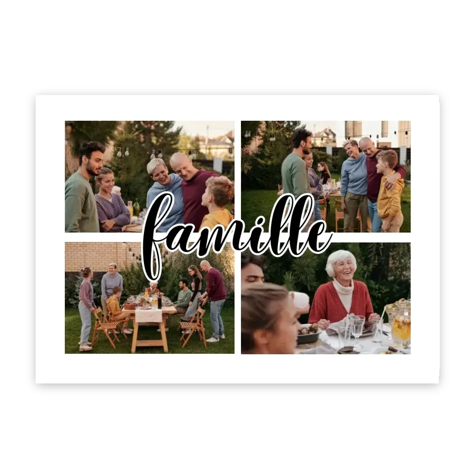 Famille - Affiche personnalisée Jetaimeparis Cadre-Horizontal-Poster-sans-cadre-50x70-cm