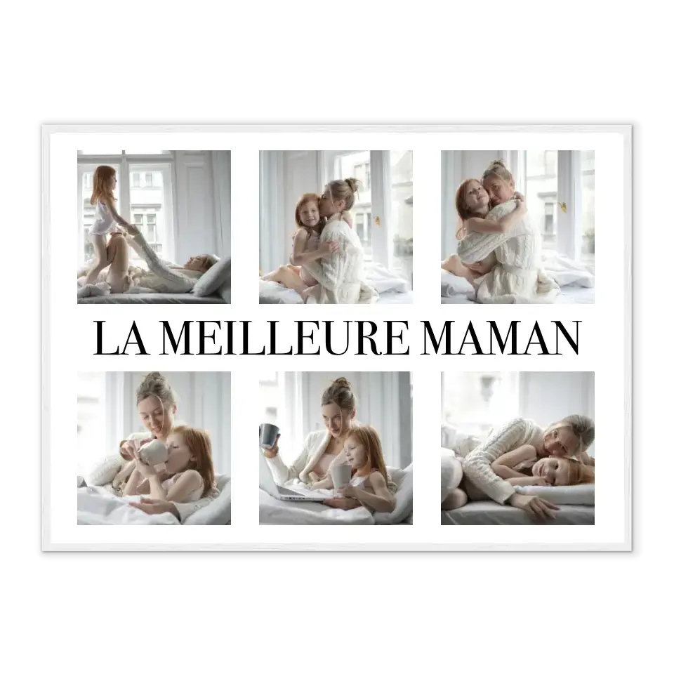 La Meilleure Maman - Affiche personnalisée Gelato Cadre-Horizontal-Blanc-50x70-cm