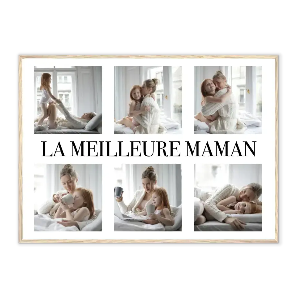 La Meilleure Maman - Affiche personnalisée Gelato Cadre-Horizontal-Naturel-50x70-cm