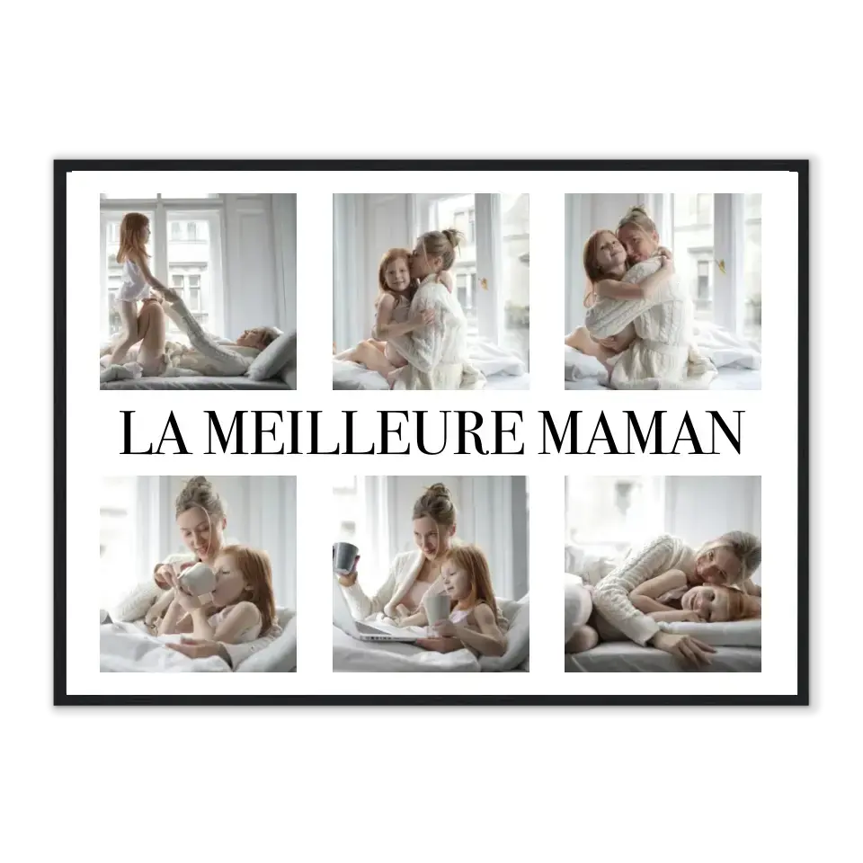 La Meilleure Maman - Affiche personnalisée Gelato Cadre-Horizontal-Noir-50x70-cm