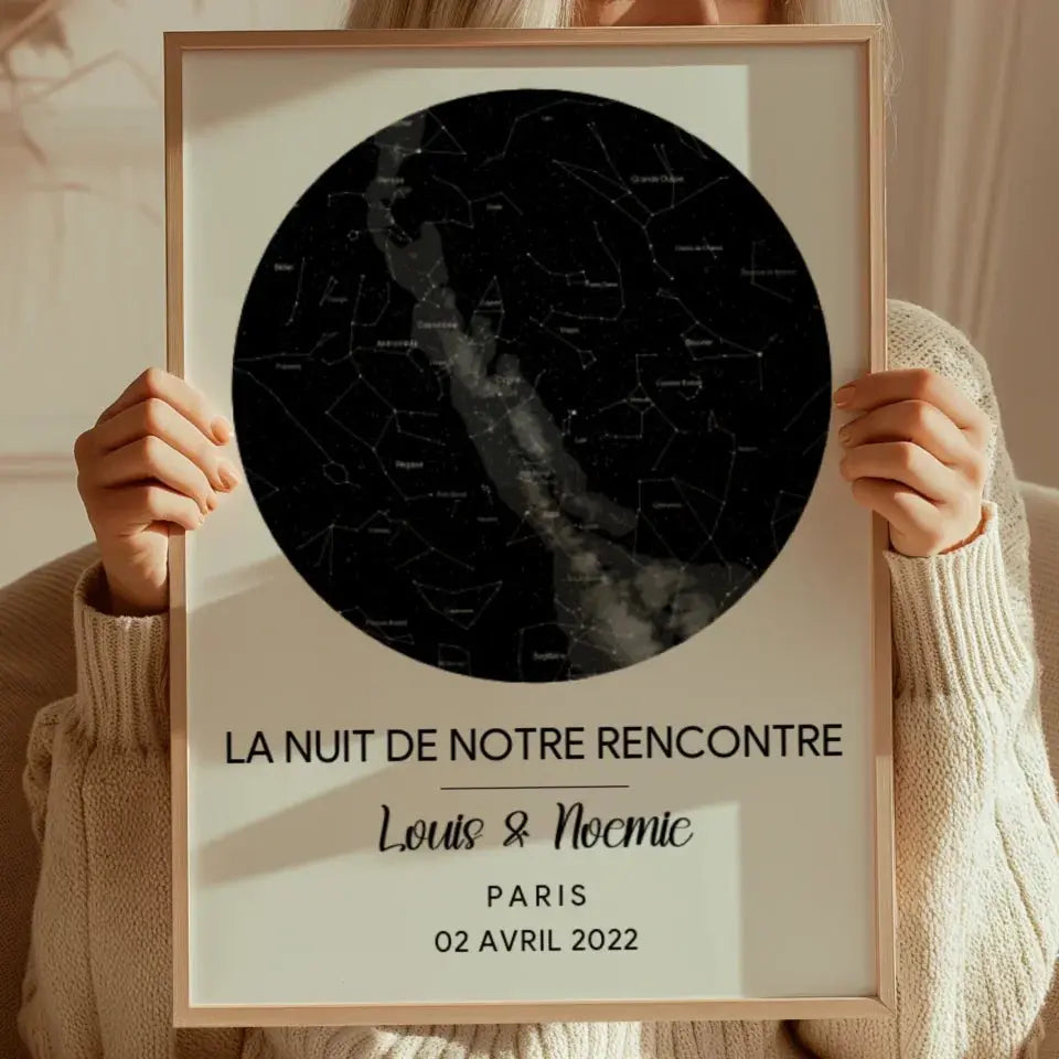 La nuit de notre rencontre - Affiche personnalisée    Jetaimeparis