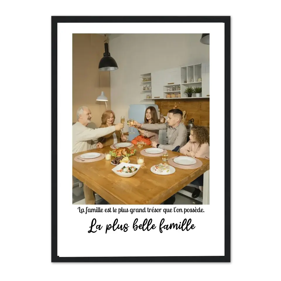 La plus belle famille - Affiche Personnalisée   Cadre-Vertical-Noir-50x70-cm Gelato