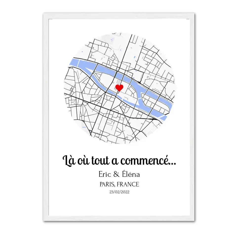 Lieu de Rencontre - Affiche personnalisée Gelato Rond-Blanc-50x70-cm