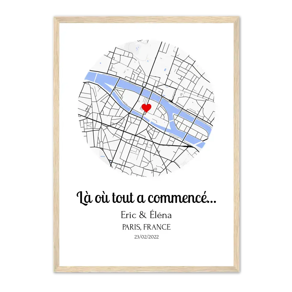 Lieu de Rencontre - Affiche personnalisée Gelato Rond-Naturel-50x70-cm