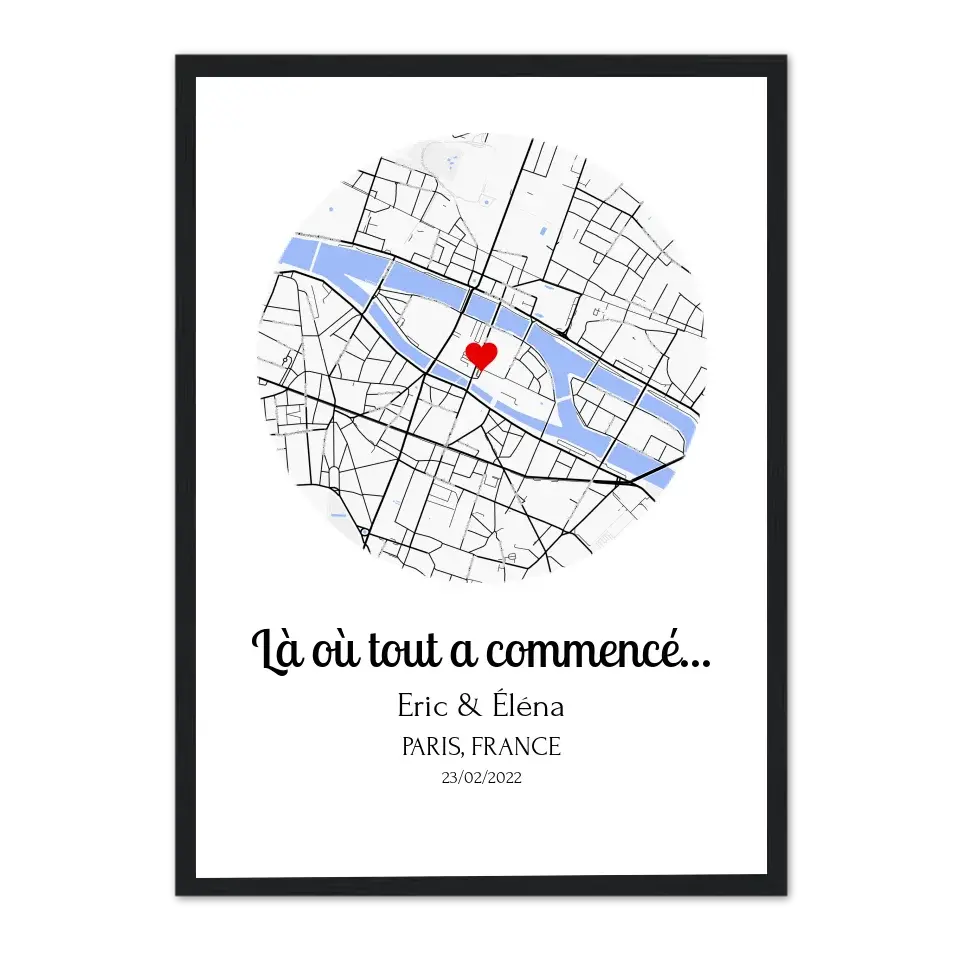 Lieu de Rencontre - Affiche personnalisée  Rond-Noir-50x70-cm Product vendor