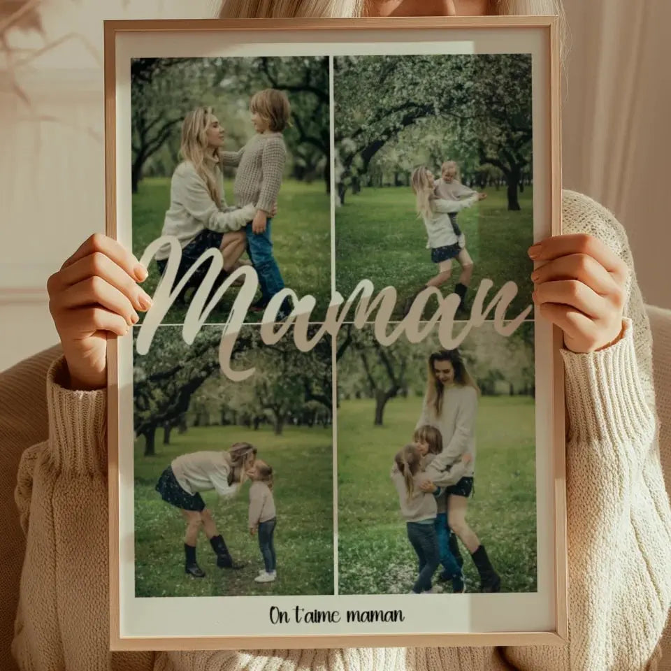 Maman 4 photos - Affiche personnalisée   Product vendor