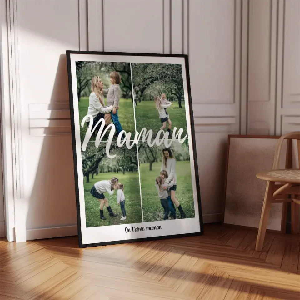 Maman 4 photos - Affiche personnalisée    Jetaimeparis