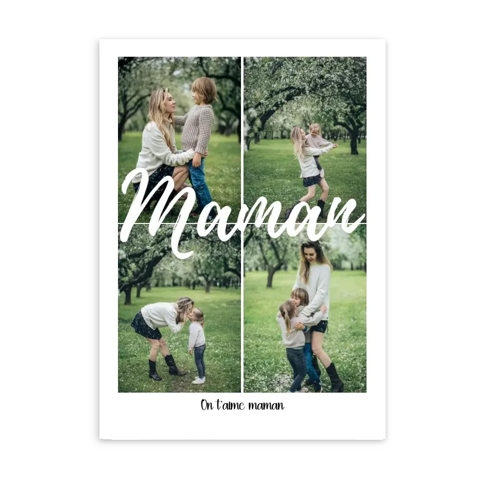 Maman 4 photos - Affiche personnalisée   Cadre-Vertical-Poster-sans-cadre-50x70-cm Jetaimeparis