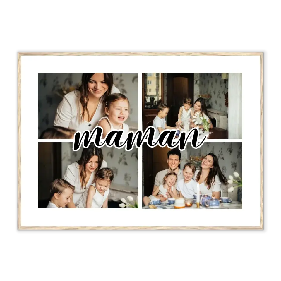 Maman - Affiche personnalisée   Cadre-Horizontal-Naturel-50x70-cm Jetaimeparis