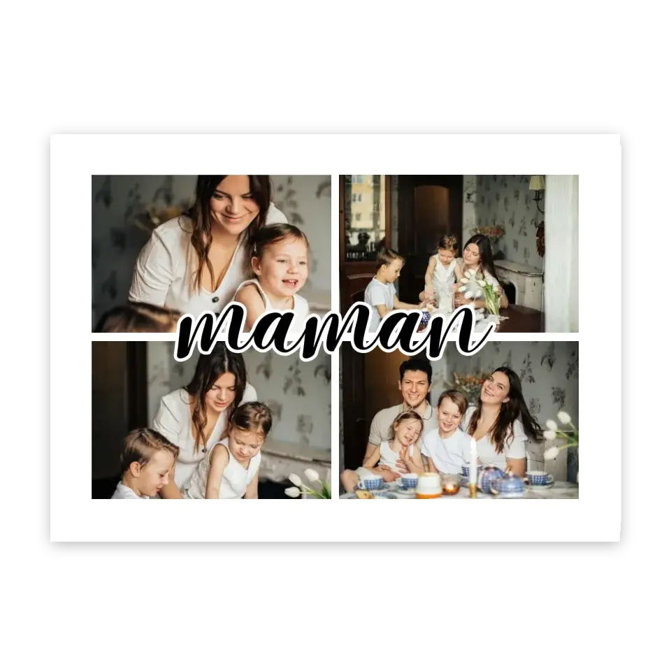 Maman - Affiche personnalisée Jetaimeparis Cadre-Horizontal-Poster-sans-cadre-50x70-cm