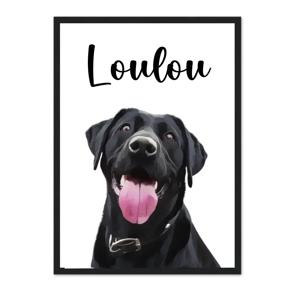 Mon meilleur compagnon - Affiche personnalisée   Cadre-Vertical-Noir-50x70-cm Jetaimeparis