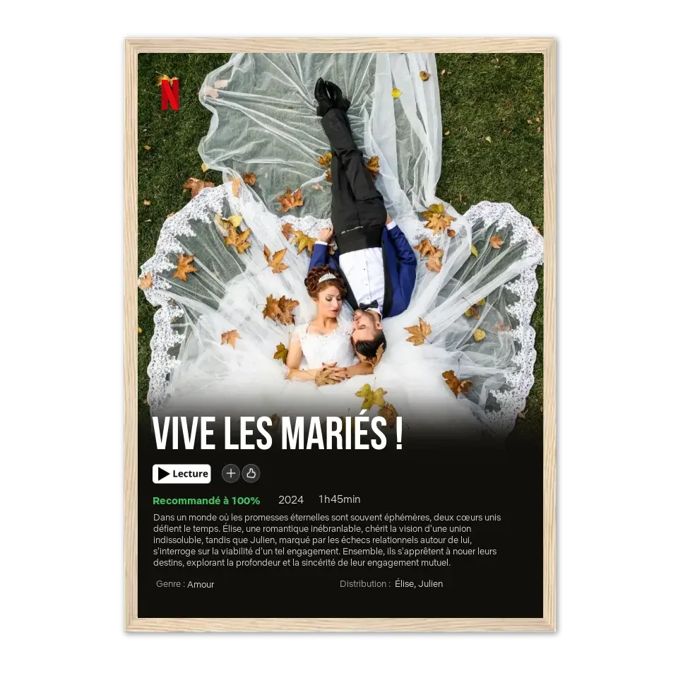 Netflix Mariage - Affiche personnalisée  Affiche-Film-Mariage-Personnalisé-Naturel-50x70-cm Product vendor