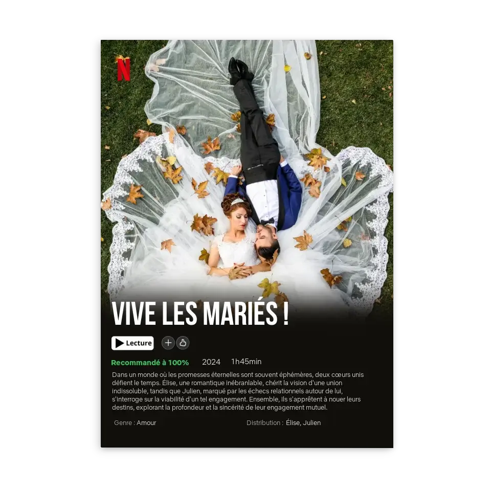 Netflix Mariage - Affiche personnalisée  Affiche-Film-Mariage-Personnalisé-Poster-sans-cadr Product vendor