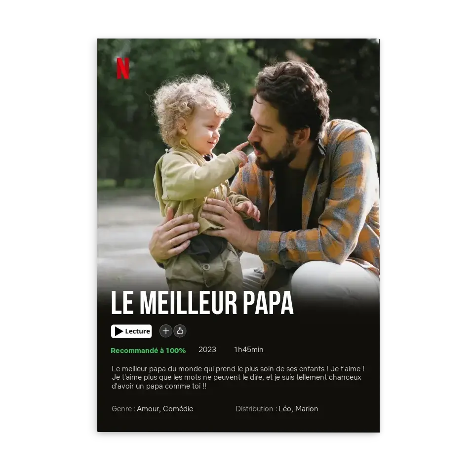 Netflix Papa - Affiche personnalisée  Cadre-Vertical-Poster-sans-cadre-50x70-cm Product vendor