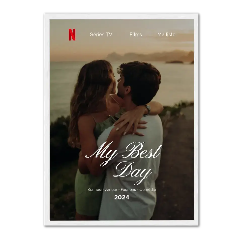 Netflix "My best Day" - Affiche personnalisée Gelato Netflix-My-best-Day-Blanc-50x70-cm