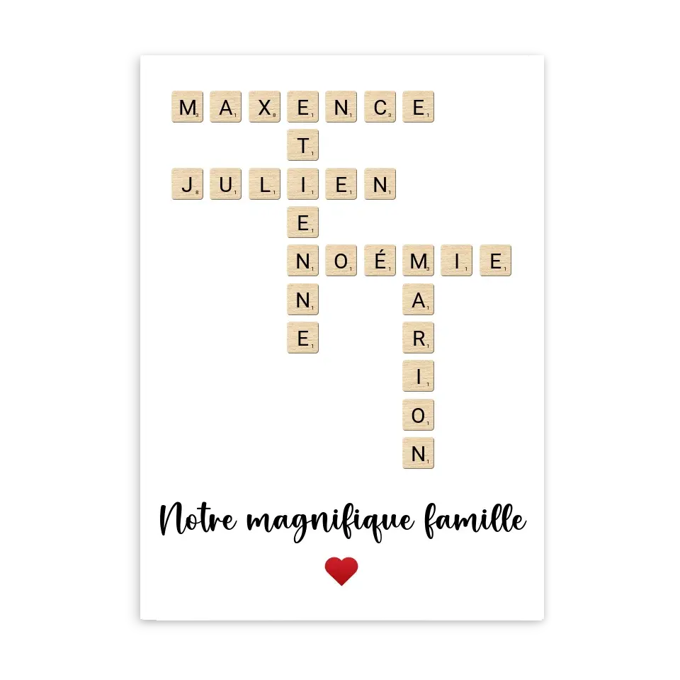 Scrabble Famille - Affiche personnalisée  Cadre-Vertical-Poster-sans-cadre-50x70-cm Product vendor