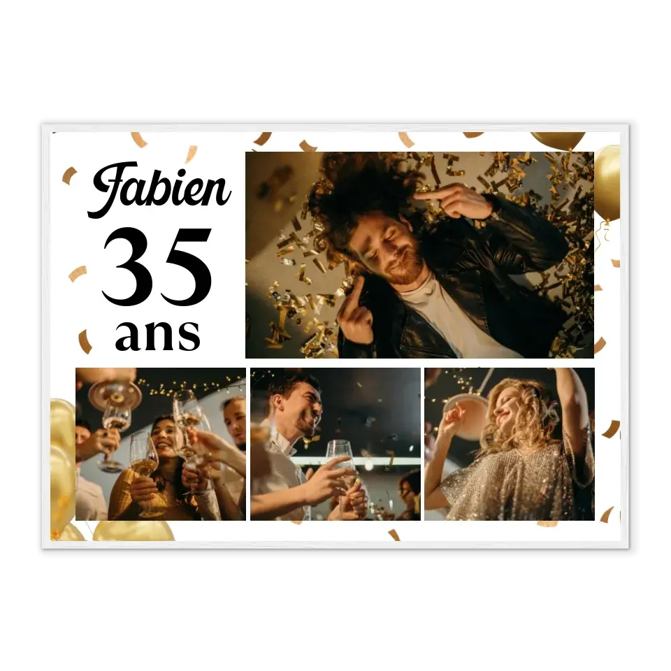 Souvenir Anniversaire - Affiche personnalisée Gelato Cadre-Horizontal-Blanc-50x70-cm