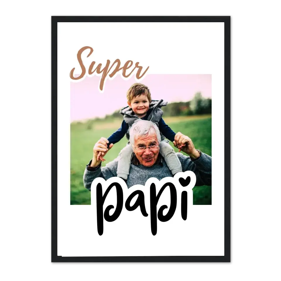 Super Papi - Afficher personnalisée  Cadre-Vertical-Noir-50x70-cm Product vendor